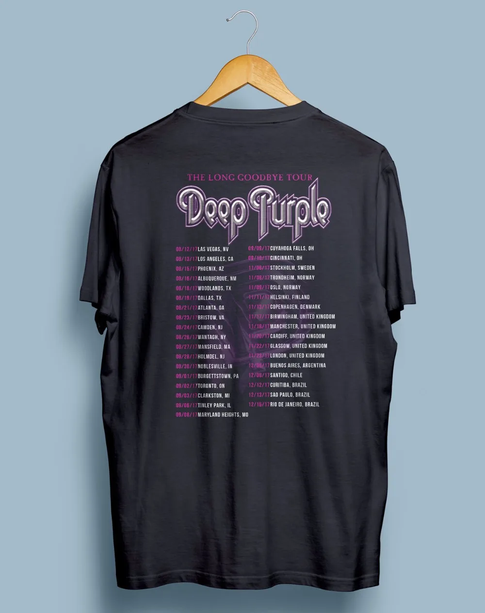 Модные летние paried футболки Короткие Печать Новый Deep Purple длинные Прощай Tour 2017 S-XXXL