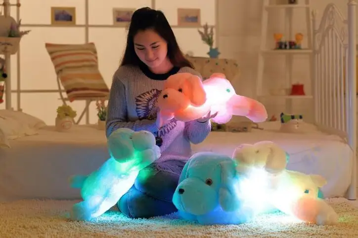 Bcelife 20 дюймов прекрасный мультфильм мигает собаки плюшевые ночник спальный