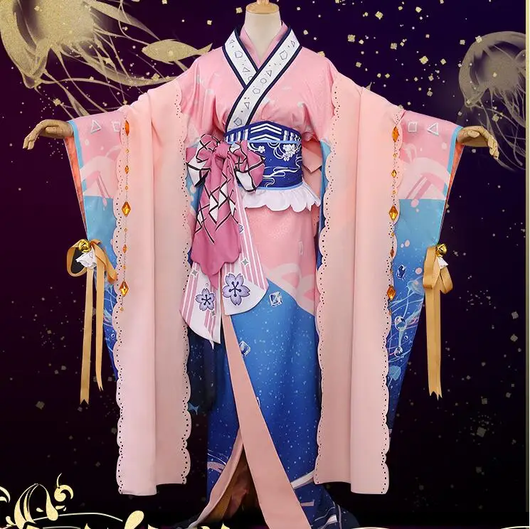 Sakura Аниме карточка Captor Sakura Косплей золотой и рыбный Сакура/дадуджи Томойо кимоно Косплей Костюм подарок на Хэллоуин веер искусство - Цвет: Sakura