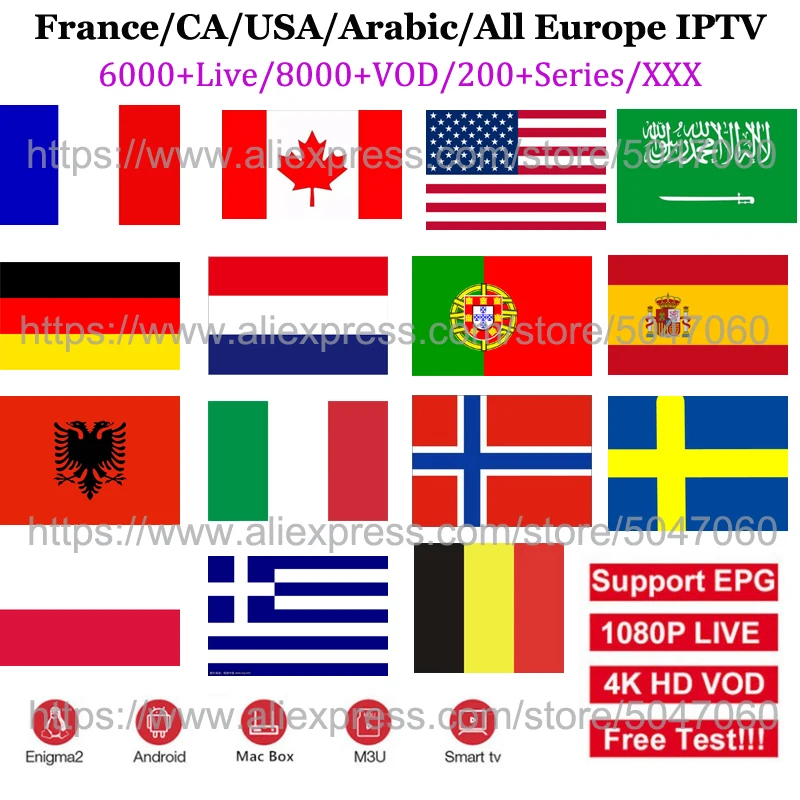 4K HD Франция IP ТВ Европейский арабский Wtop ТВ APK код для Android tv Box Smart ТВ m3u MAG 6000+ Live 8000 VOD Канада голландский для взрослых