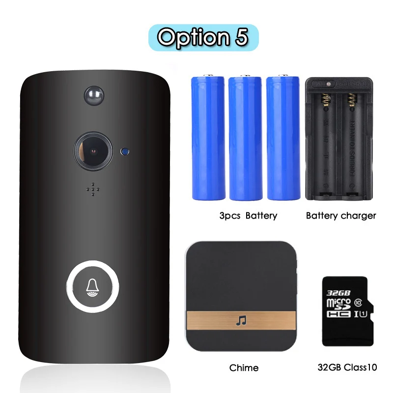 FCCWO, Full HD, 1080 P, wifi, дверной звонок, умный IP беспроводной домофон, дверной звонок, PIR датчик движения, ночное видение, дверной звонок, камера безопасности - Цвет: Option 5