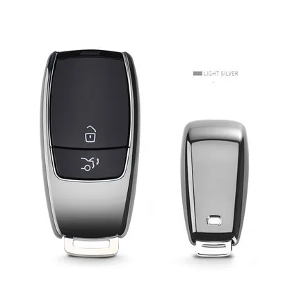 silver ТПУ чехол для автомобильных ключей, защитный мягкий чехол для Mercedes Benz E Class W213 S class, аксессуары для автомобиля - Название цвета: silver