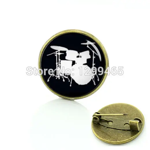 Ударная Установка силуэт броши в виде музыкальных инструментов стильный