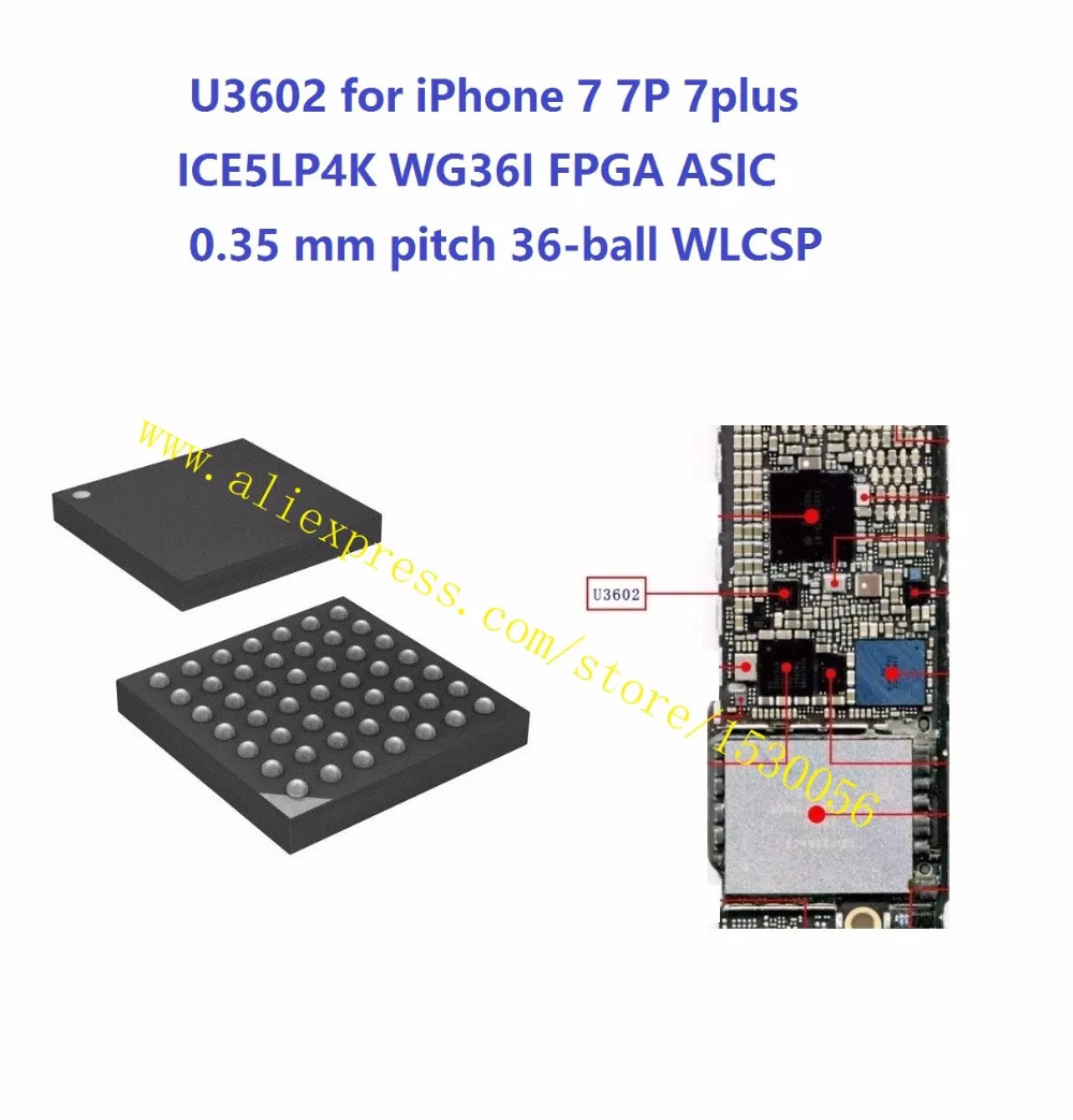 U3602 для iPhone 7 7P 7plus ICE5LP4K WG36I FPGA ASIC 0 35 мм Шаг 36 ball WLCSP комплект из 10 шт.|fpga| |