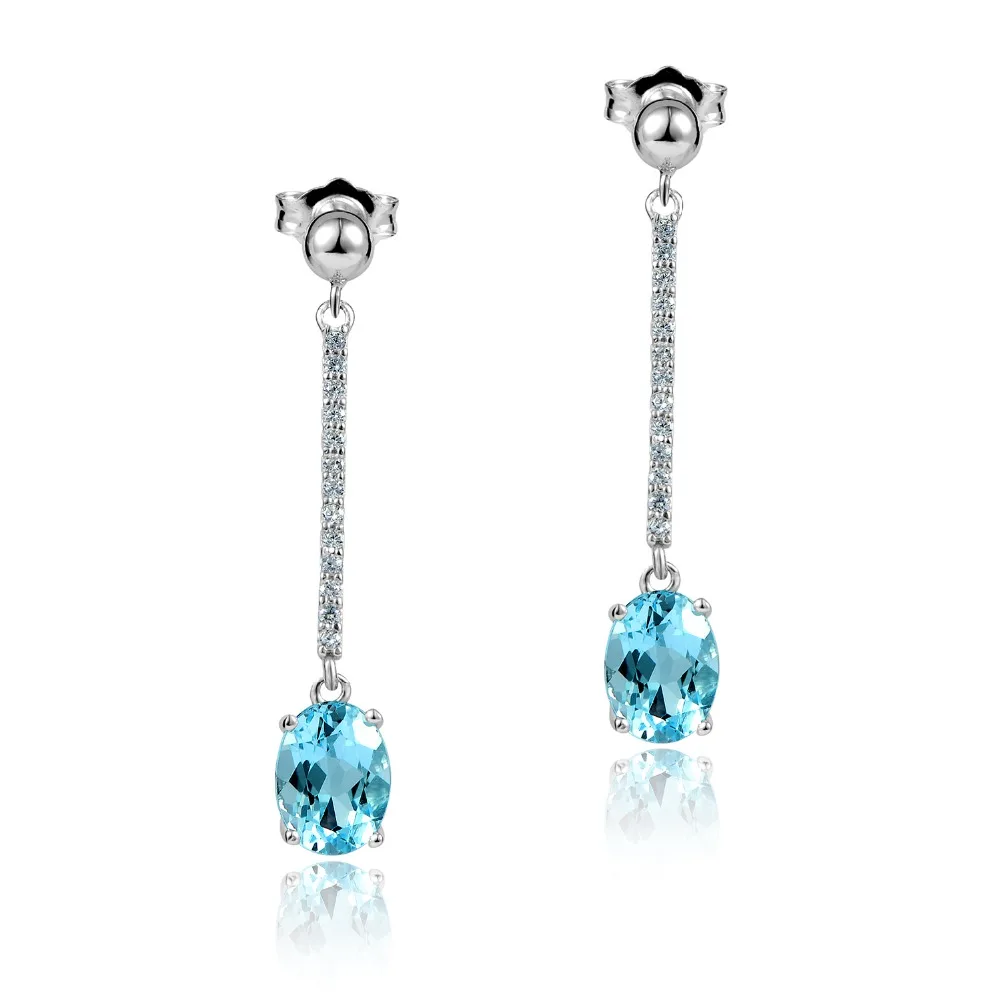

DORMITH925 sterling silver 1carats natural citrine/green amethyst/topaz/amethyst water drop earrings for women jewelry