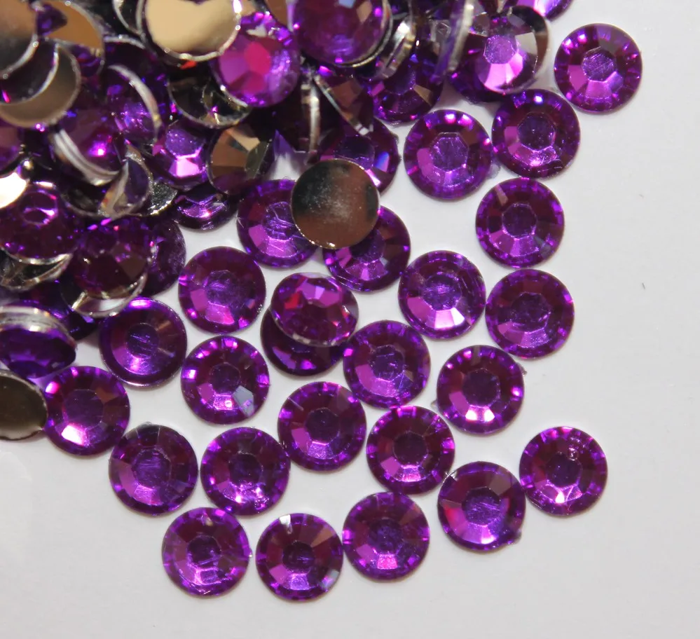 2500 шт. фиолетовые стразы с плоской задней стороной 3 мм круглые драгоценные камни