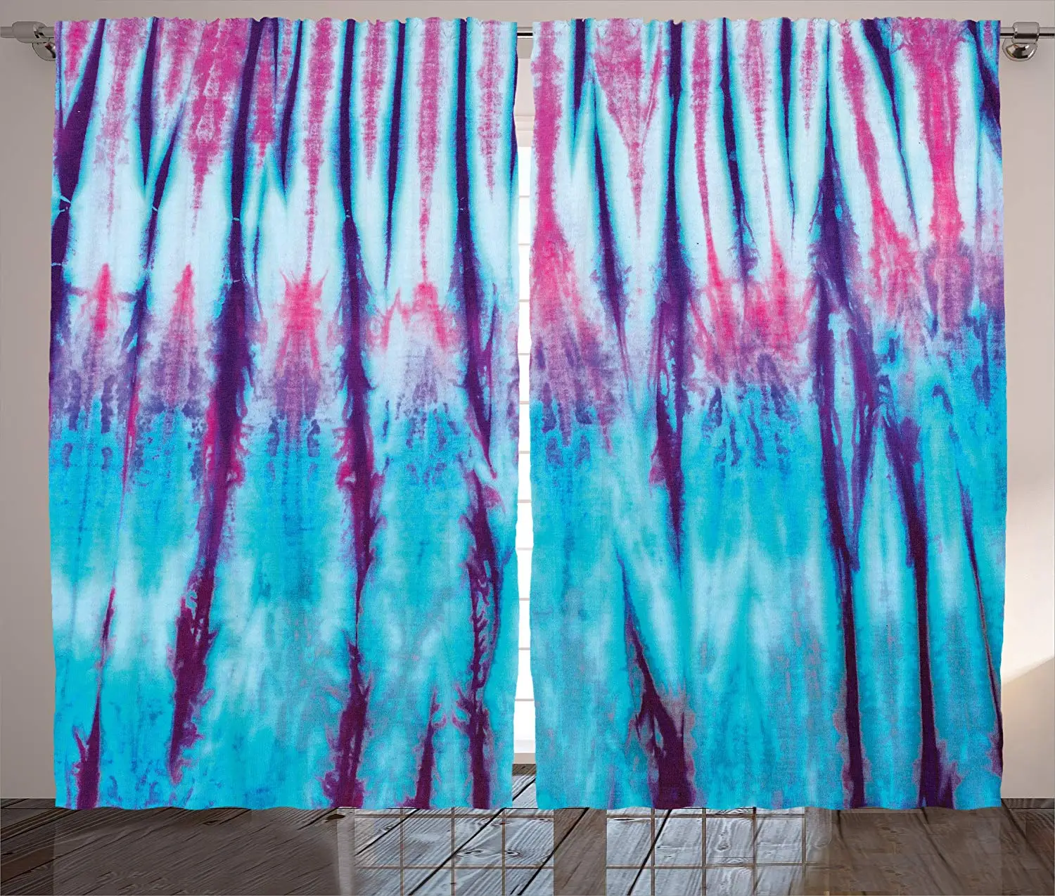 Этнические шторы крупным планом вертикальный градиент галстук краситель эффект