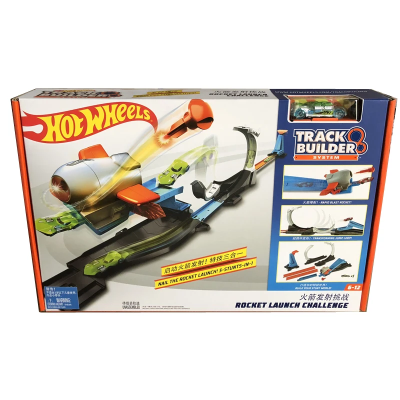 Новые горячие колеса трек автомобиль игрушка Hotwheels ракета Запуск трюк разнообразие прыжок трек мальчик автомобиль игрушка лучший подарок на день рождения FLK60
