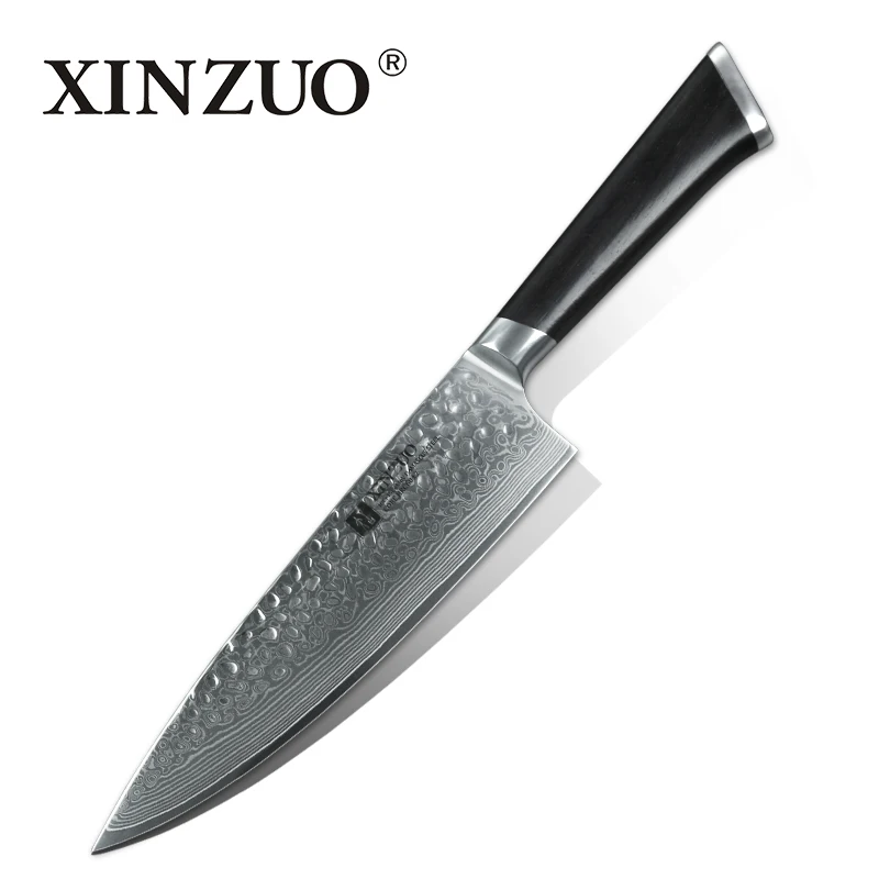 Zhen-CW-Chef Knife XINZUO " поварские Ножи ручной работы Япония VG10 дамасский кухонный нож из нержавеющей стали бренд высокое качество поварские ножи Pakkawood ручка - Цвет: Zhen-CW-Chef Knife