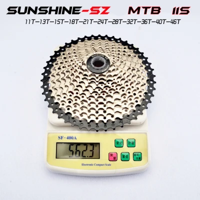 SUNSHINE 8S 9S 10s 11S 30s Geschwindigkeit 36/42/46/50t Freilauf Breite Verhaltnis горный велосипед Fahrrad Schwungrad - Цвет: 11S 11-46T silver