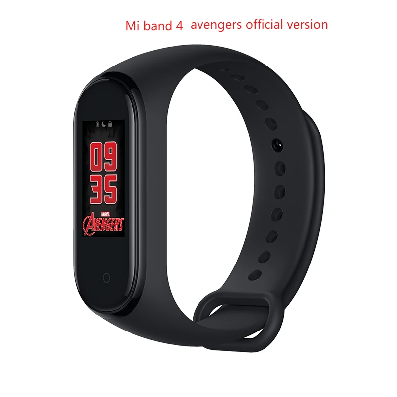 Avengers Black Новейший Xiaomi mi браслет 4 Мстители официальное издание Смарт mi Band 4 Мститель браслет Bluetooth 5,0 пульсометр фитнес - Цвет: Avengers Black