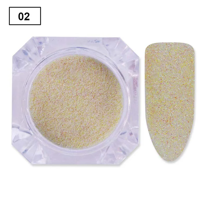 Sugar Glitter - 02 Красочный голографический блестящий порошок Сияющий сахар лак для ногтей пыль Белое Золото Блестки для ногтей порошок для украшения ногтей - Цвет: Sugar Glitter - 02