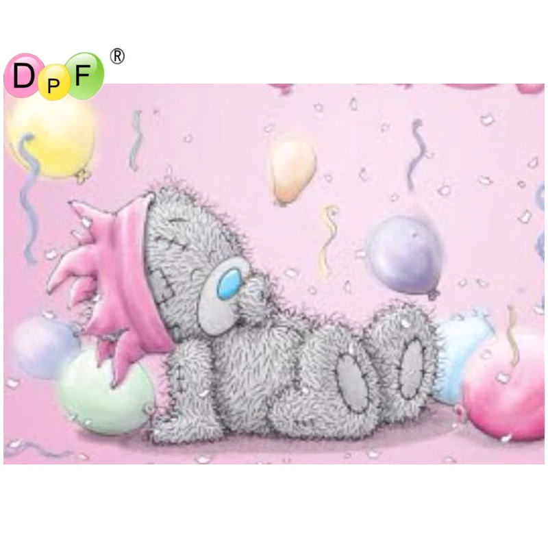 DPF DIY маленький медведь воздушный шар 5D настенная живопись мозаика квадратная 3D