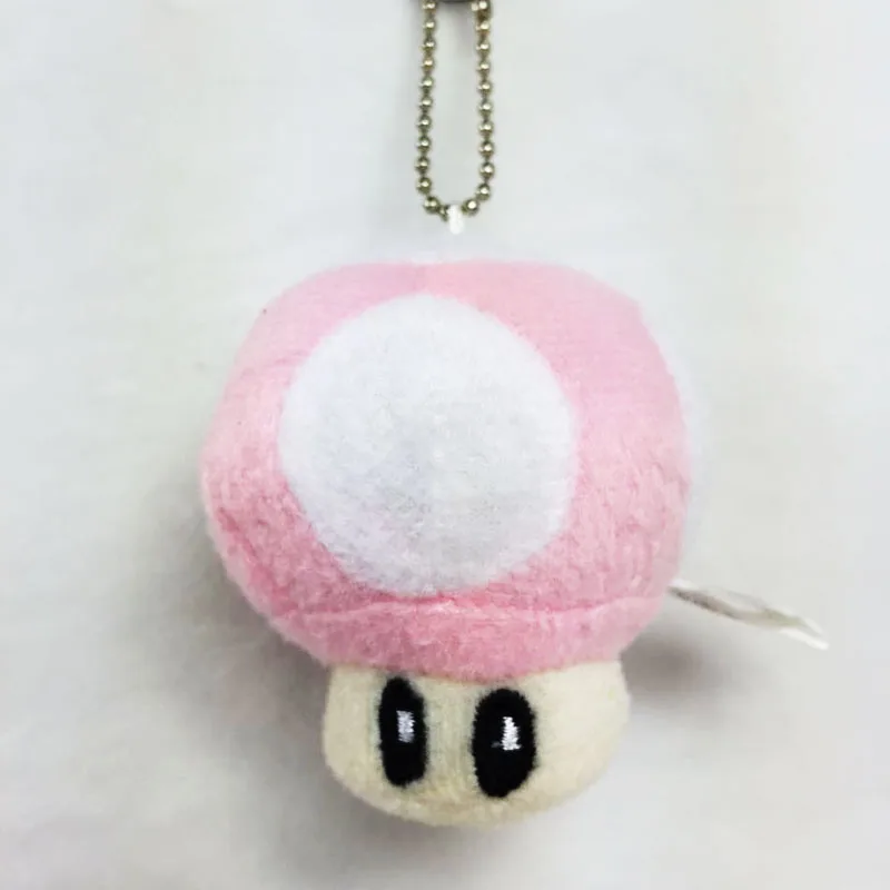 Light pink Новинка 10 цветов гриб из Super Mario Bros брелок мягкая плюшевая игрушка 5 см - Цвет: Light pink