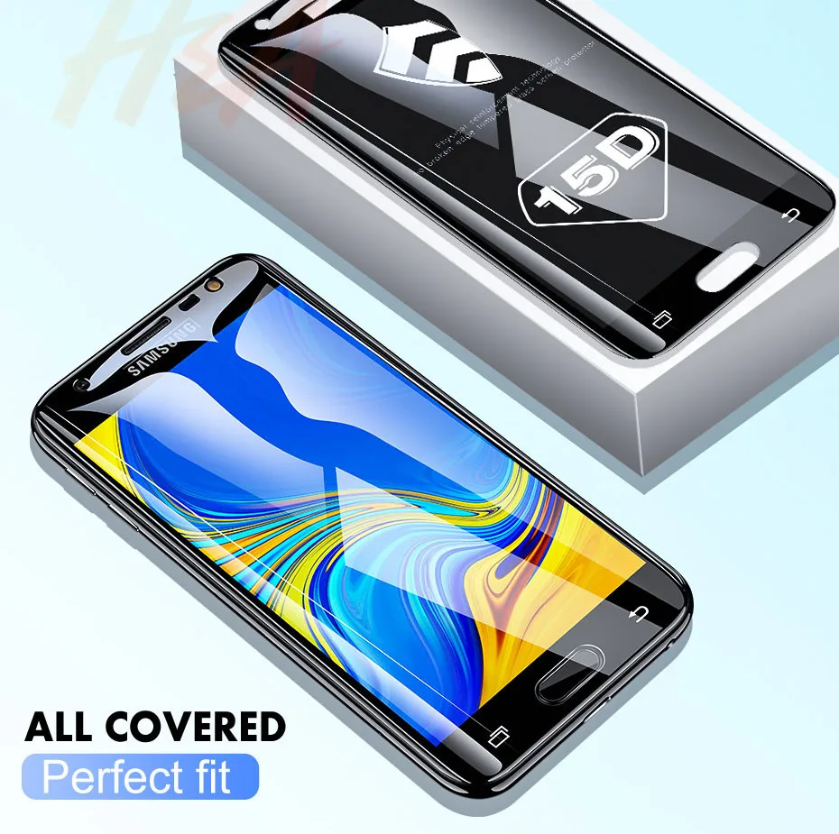 15D с уровнем твердости 9H премиум класса, закаленное стекло для Samsung Galaxy J3 J5 J7 J4 J6 плюс J8 протектор экрана J3 J5 J7 Защитная стеклянная пленка