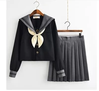 fedex 50pcs japanese school uniform for girls kawaii lolita sailor uniforms cosplay costumes long sleeve shirt pleated skirt set