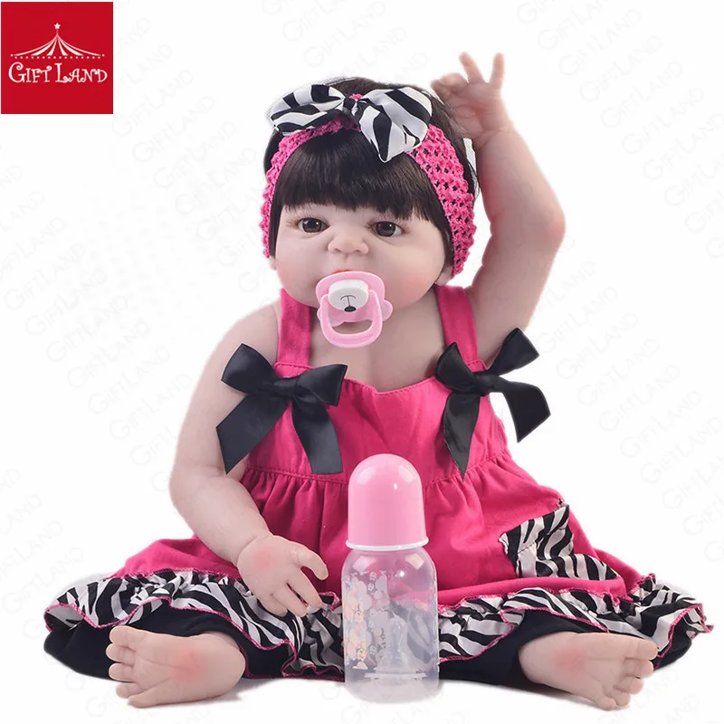 Reborn Baby Doll полный Силиконовый Кукла новорожденного ребенка девочка игрушка