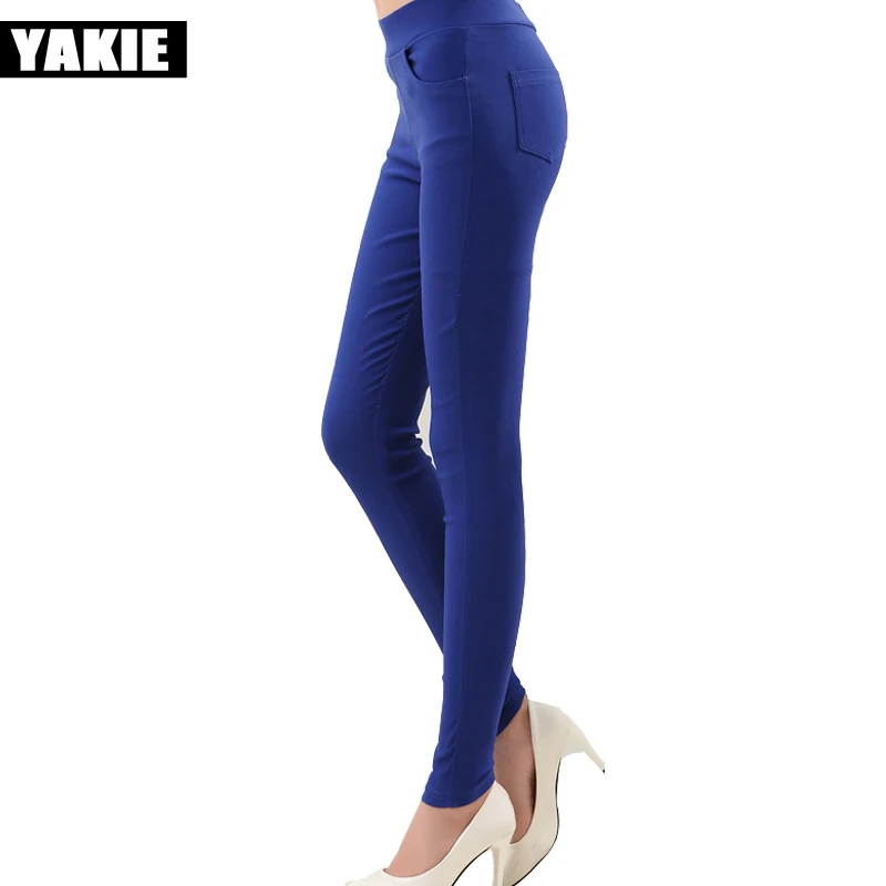 Милые яркие цвета 12 цветов высокая эластичная талия женские брюки-карандаш Капри