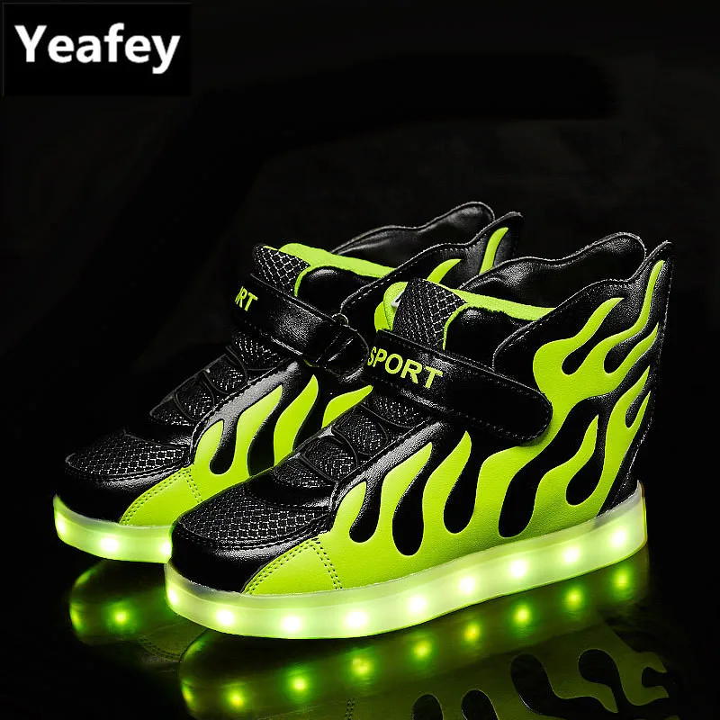 Yeafey Shoe Led Infant Wing Krasovki Luminous Sneakers Shoes Girls Boys Children Glowing Tenis Infantil | Детская одежда и обувь
