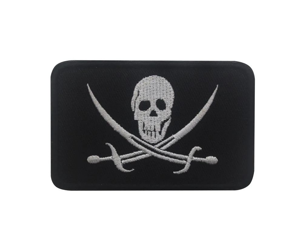 Jolly Rogers пиратский череп США ВМС Вышивка Аппликации значки эмблема военная армия см аксессуар обруч и петля тактический боевой дух - Цвет: NO.7