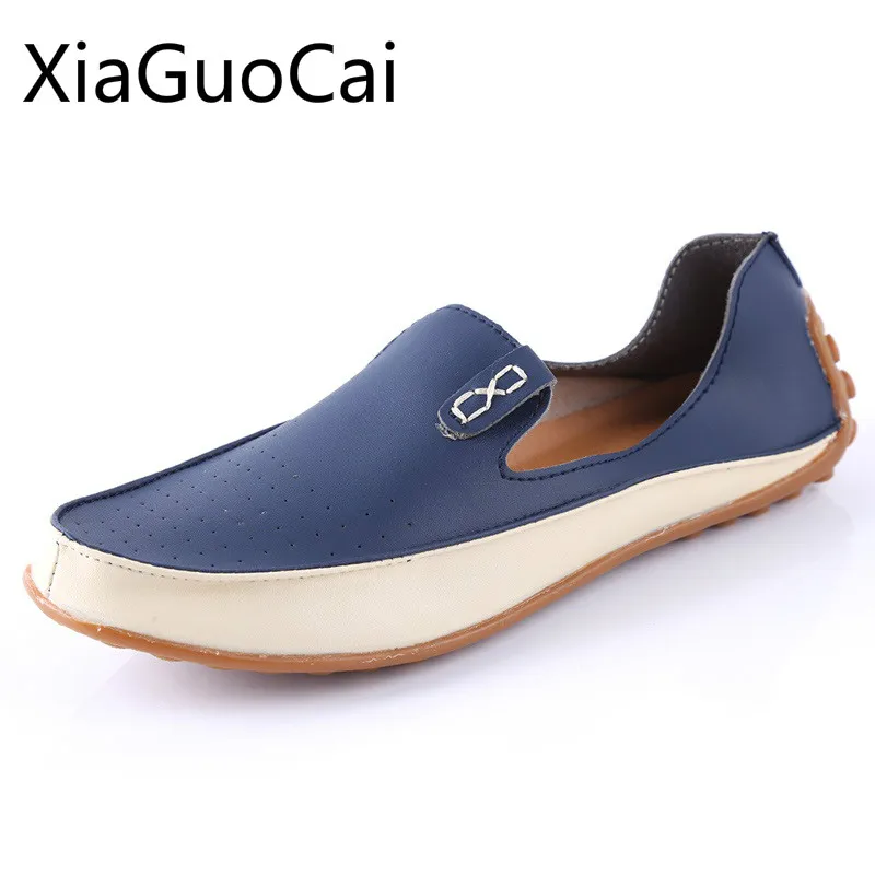 

2018 New Arrival Lightweight Men Loafers Slip-on Rubber Brand Flats for Men Pu Leather Casual Shoes Drop Shipping Z539 35
