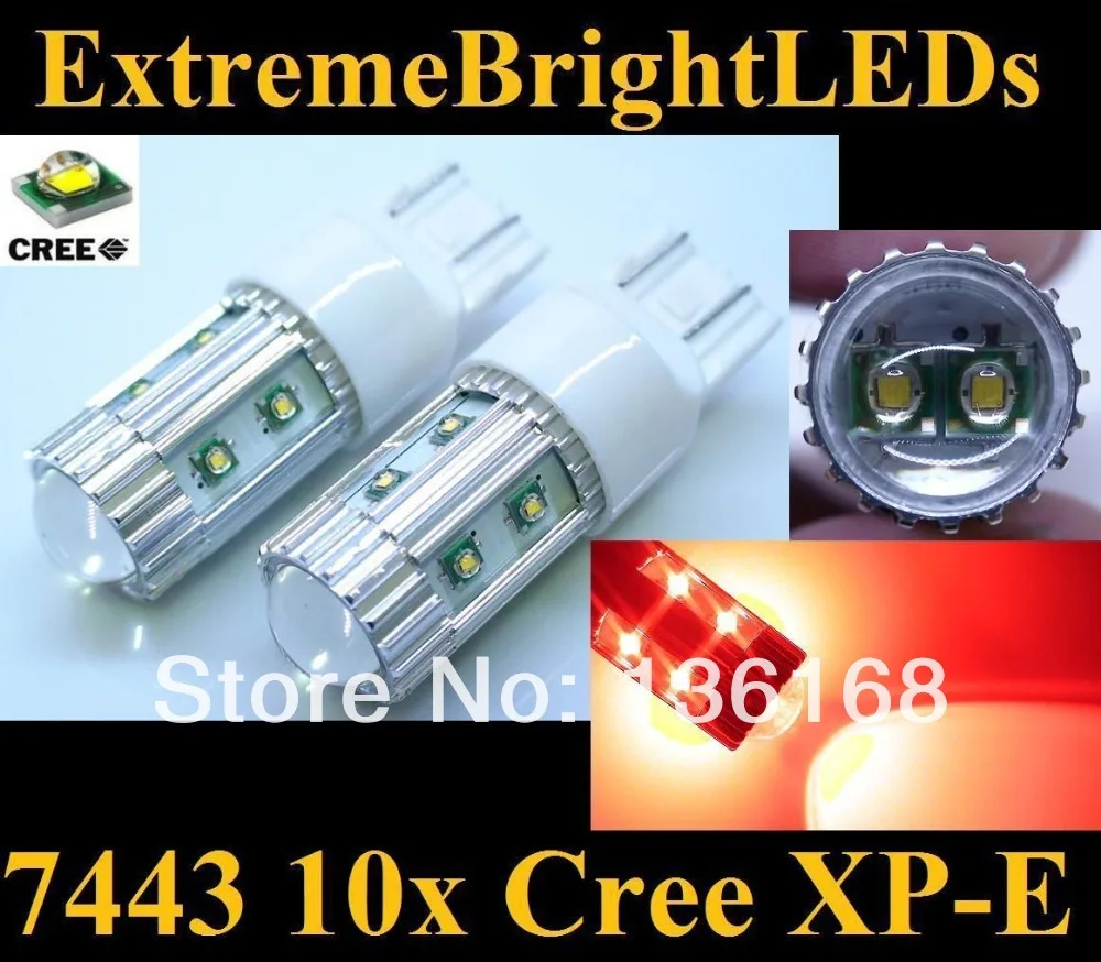 Бесплатная доставка два блестящий красный 50 Вт Высокое Мощность 10x Cree XP E чипы