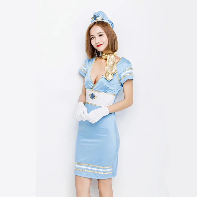 Сексуальная женщина Хэллоуин моряк темно синий костюмы стюардесса униформа Cosplays