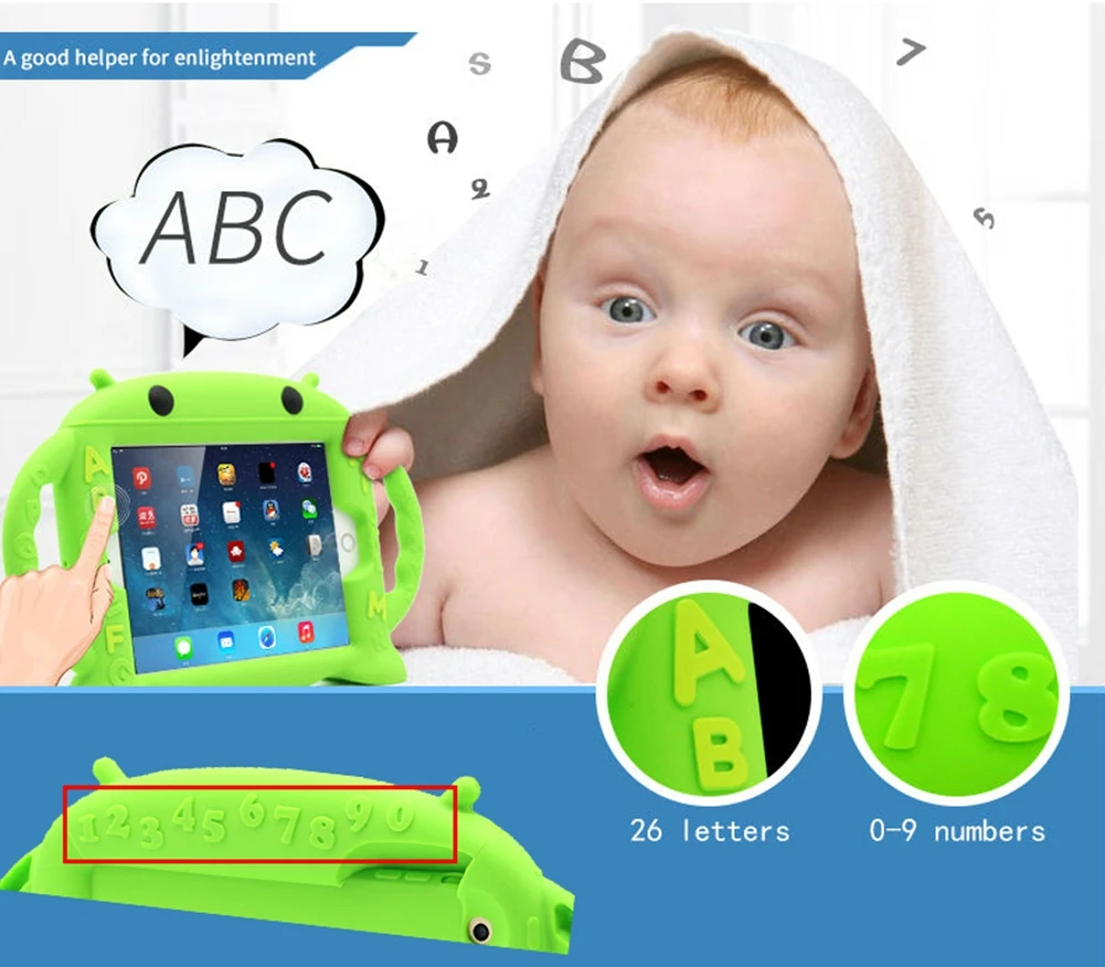 Jovtini-цифровой преобразователь для iPad 2/3/4 Детские безопасный противоударный чехол из медицинского силикона с рисунками из мультфильмов чехол для iPad 2/3/4 Чехол новейшего дизайна