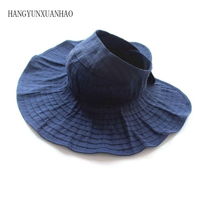 

Summer Hats For Women Folding Visor Sun Hat Outdoor Beach Hat Female Empty Top Sunscreen Chapeau Femme Sombrero Mujer New