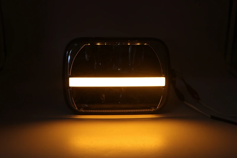 Пара 7x6 белый янтарь DRL светодио дный фар+ 5" 288 Вт изогнутые светодио дный свет бар+ верхний лобовое стекло крепёжный кронштейн для Jeep Cherokee XJ