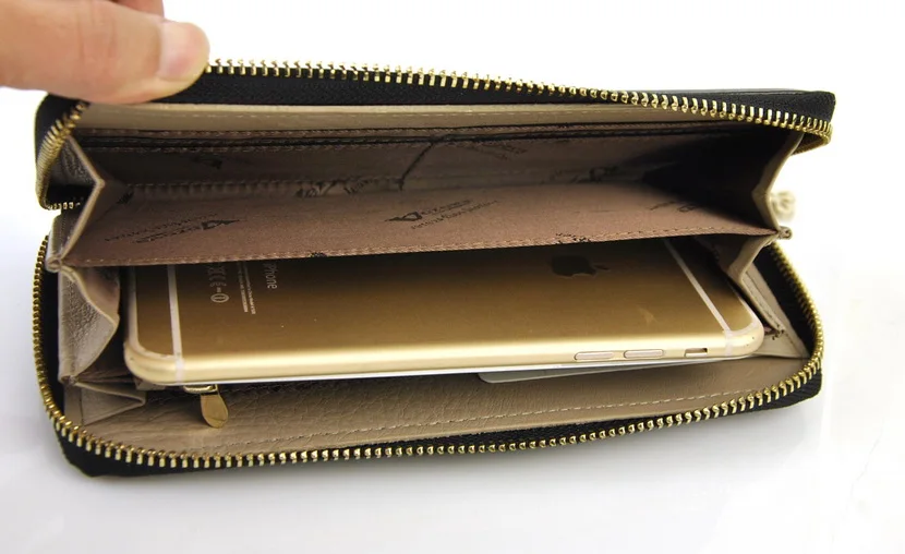 Женский кошелек из искусственной кожи с цветами на молнии для мобильного