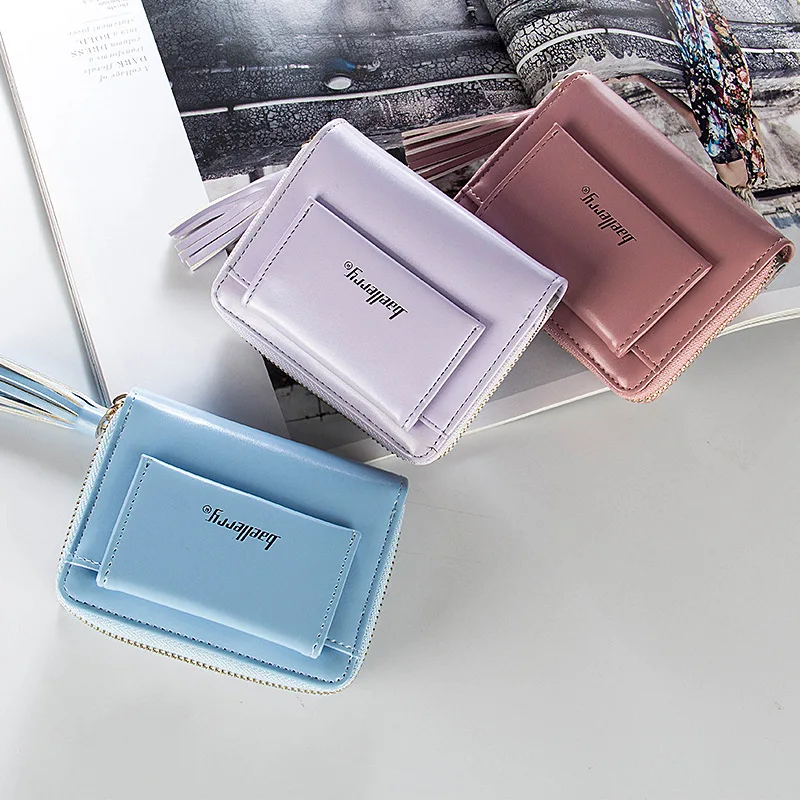 Женские кошельки из искусственной кожи маленький бумажник на молнии с короткой