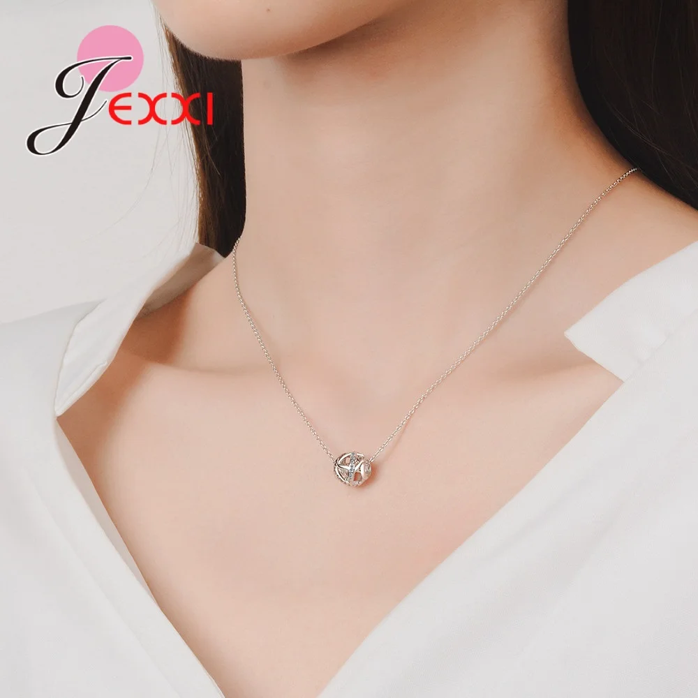 

Fast Shipping 925 Sterling Silver Geometric Style Necklaces For Women/Lady/Girls High Quality Birthday Party Gifts For Her