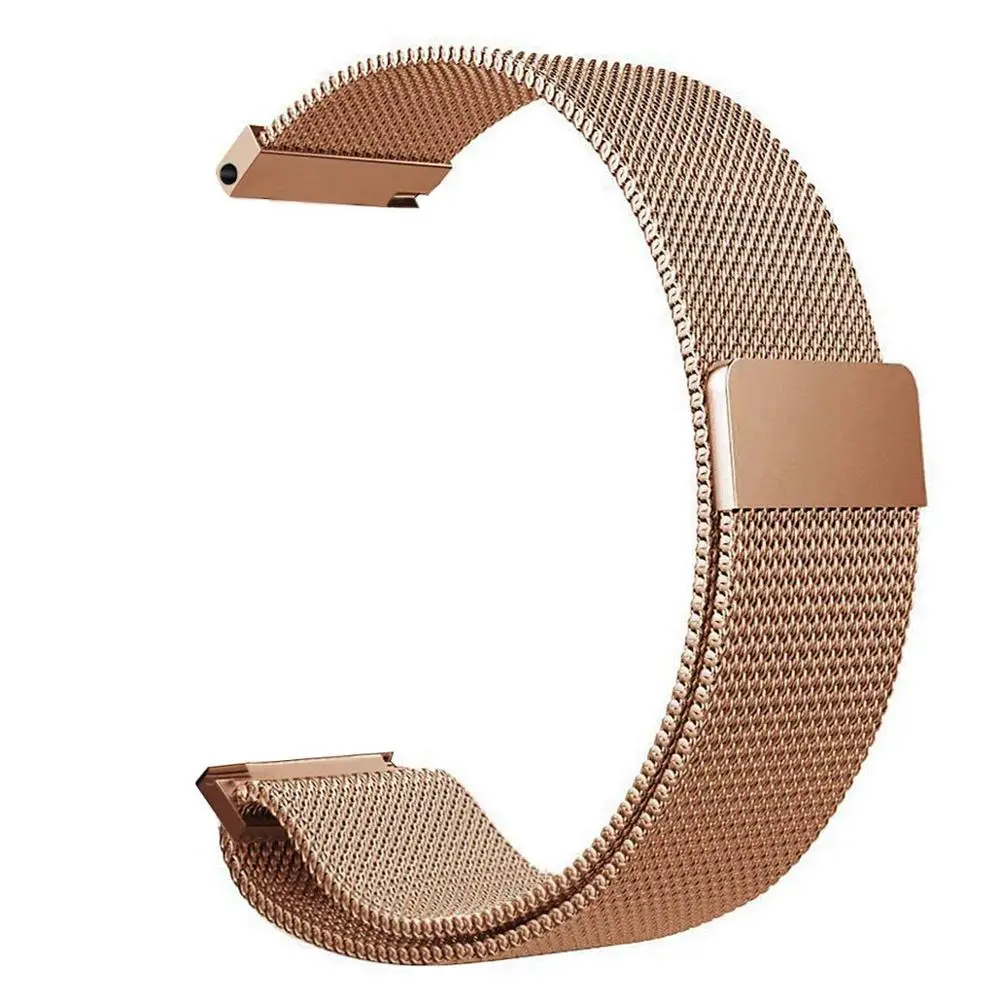 Rose Gold Миланский ремешок для часов 18 мм/20 мм/22 мм для samsung Galaxy Watch Active/42/46 мм Шестерни S3 S2 Amazfit Bip huawei GT 2 Сталь ремешок на запястье - Цвет ремешка: Rose Gold