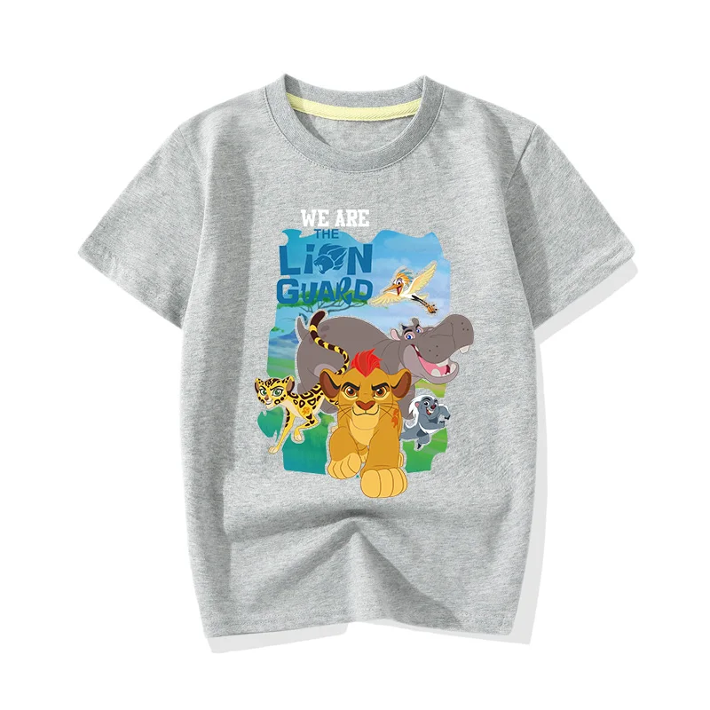 Grey T-shirt Детские футболки для больших мальчиков и девочек с героями мультфильма «Король Лев», одежда От 1 до 13 лет, детский летний костюм с короткими рукавами Повседневные футболки, топы, JY021 - Цвет: Grey T-shirt