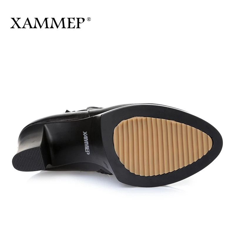 Женские зимние ботинки Xammep натуральная кожа шерсть плюшевые ботильоны Брендовая