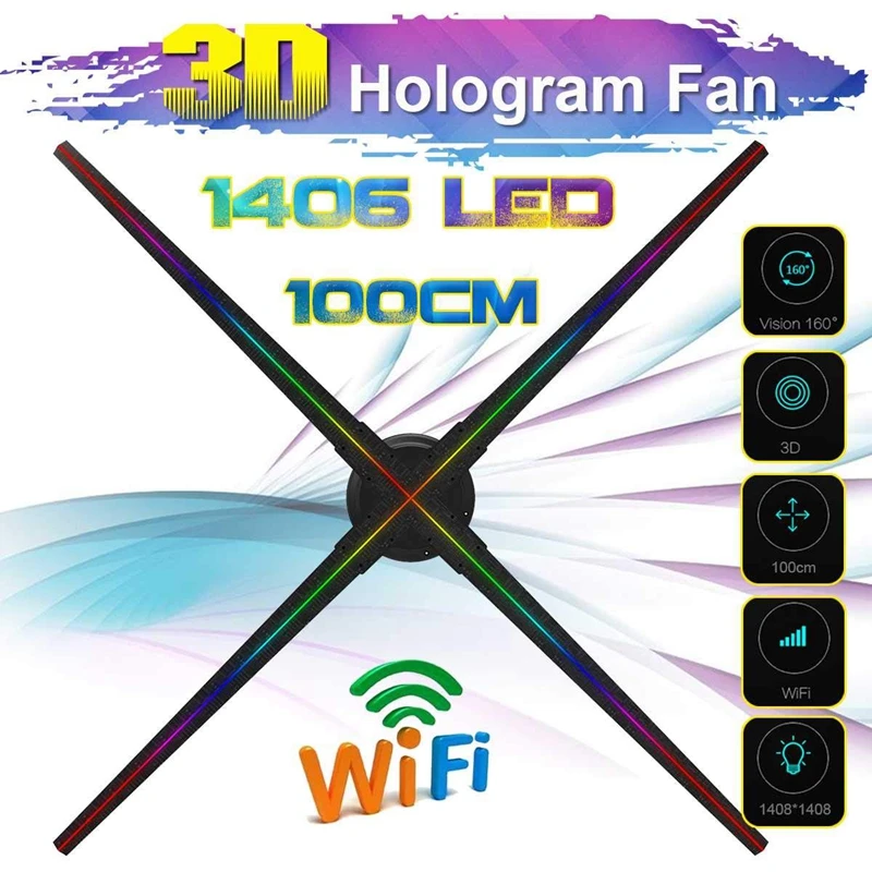 Шэньчжэнь 100 см 1408*1408 разрешение wifi app 3d голограмма вентилятор|Рекламная