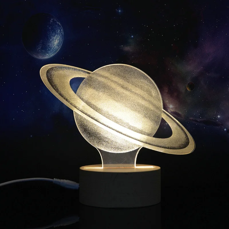 Ночник Saturn Design DC5v для детской спальни 3D иллюзия креативное Рождественское