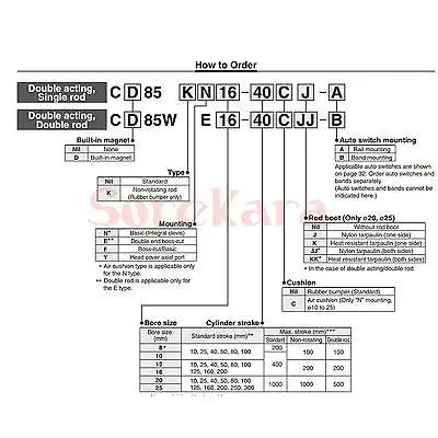 CD85N10-50-B Двойное действие круглый корпус воздушный стандарт мини цилиндр