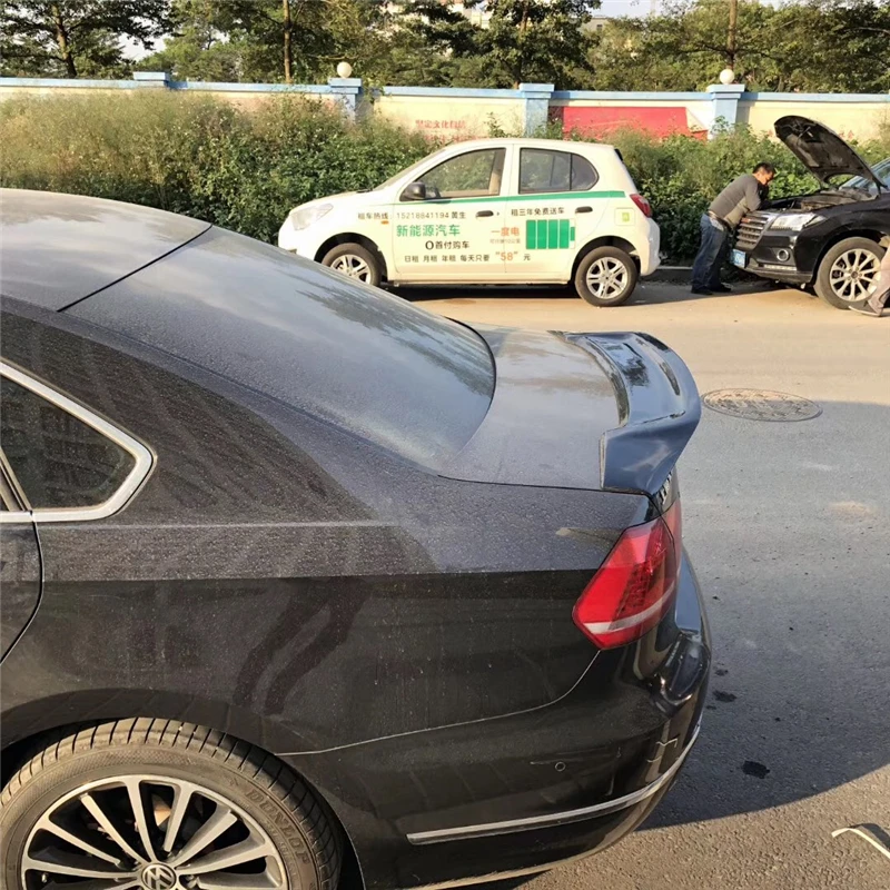 Использовать для Volkswagen Passat B7 спойлер vw 2011 12 13 14 15 лет глянцевое карбоновое волокно заднее крыло R стиль спортивные аксессуары
