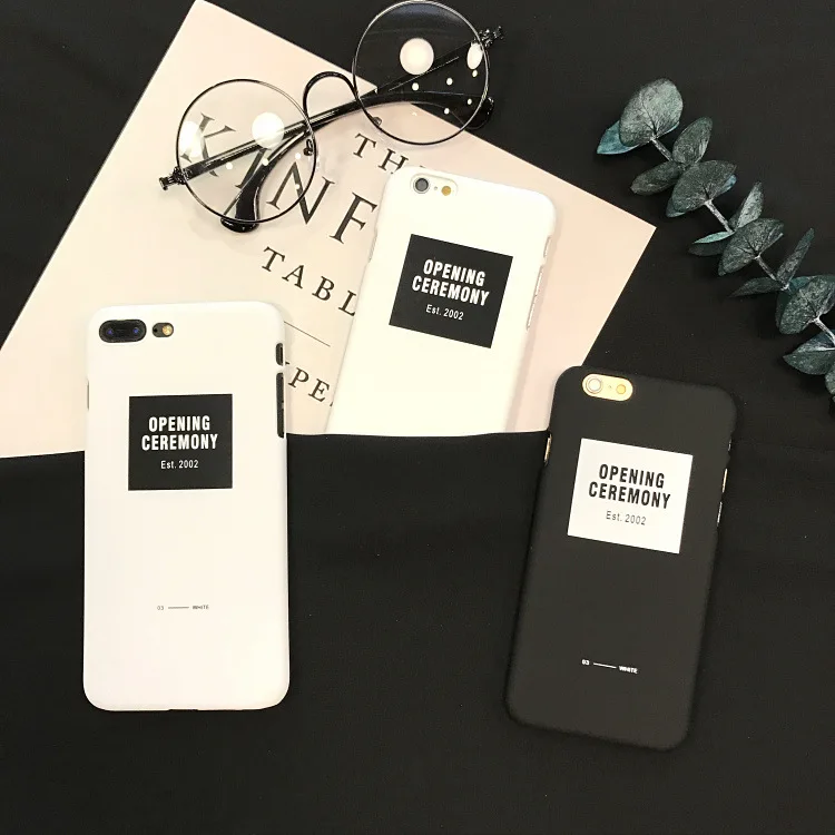 Простой Черный Белый Английский Письмо чехол для iPhone X XR XS Max 6 S 7 8 Plus половина