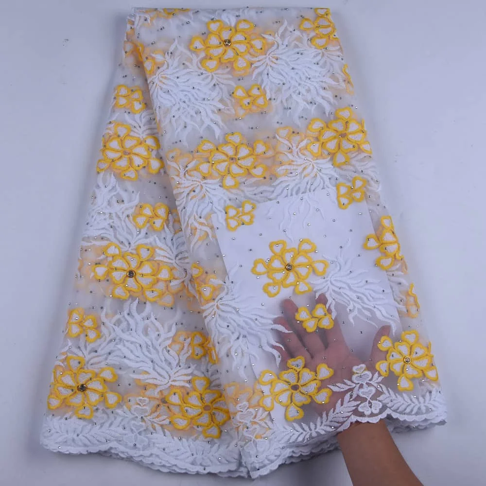 2020 Африканские кружева ткани с вышивкой в нигерийском стиле 3D гипюр французская