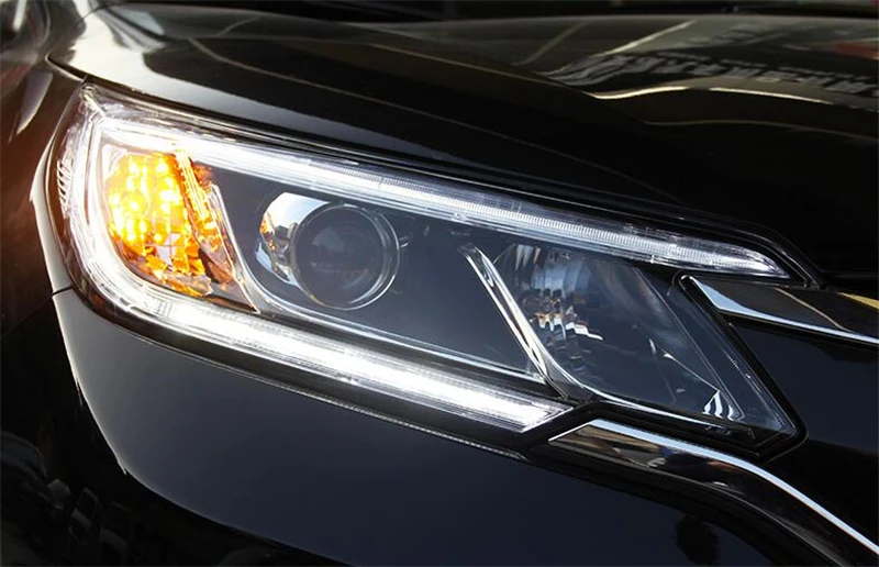 Головной свет аксессуары автомобильный Стайлинг для Honda CR-V светодиодный фары для CRV светодиодный DRL Bi-Xenon H7 hid комплект angel eye ближнего света