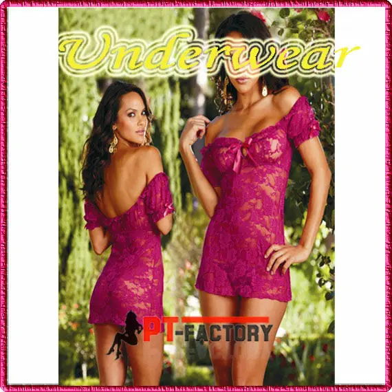 3pcs Sexy Lingerie 2013 Purple Underwear Blink Lace Dress+G string Set one size Sleepwear Uniform Kimono Costume|costume buyer|costume heelsdresses