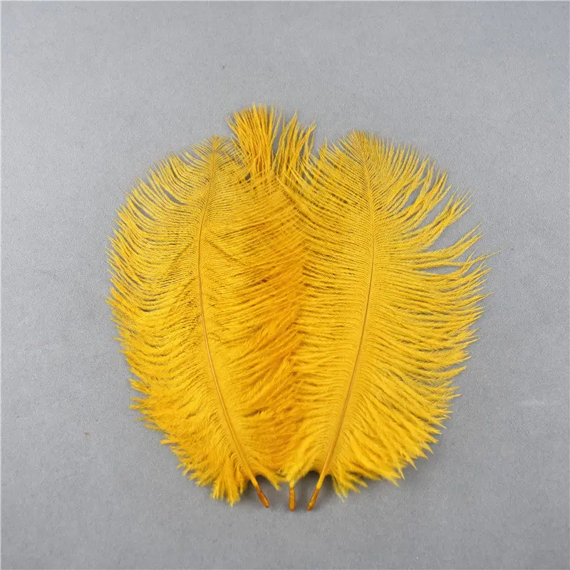 Gold Yellow 10 шт./Партия 15-20 см 6-8 ''страусиные перья для рукоделия украшение ручной работы изготовление перьев для рукоделия Аксессуары свадебные украшения - Цвет: Gold Yellow