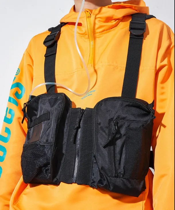 Reflective Stripe hip-hop kanye west Chest Rig Military tactical chest bag Functional package prechest Tactical vest | Багаж и сумки