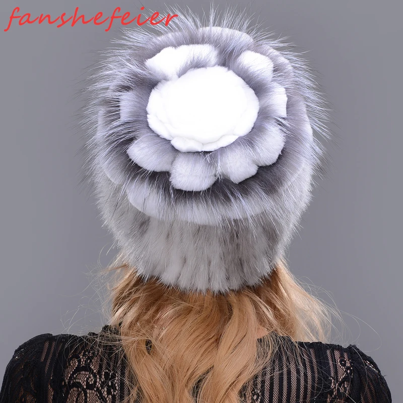 FANSHEFEIER 2019 Новая женская меховая шапка зимняя Лыжная теплая защита ушей норка и из
