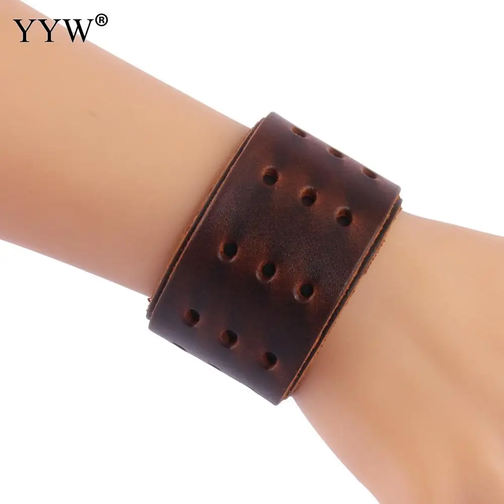 Модный мужской и женский Браслет-манжета из искусственной кожи для женщин мужчин