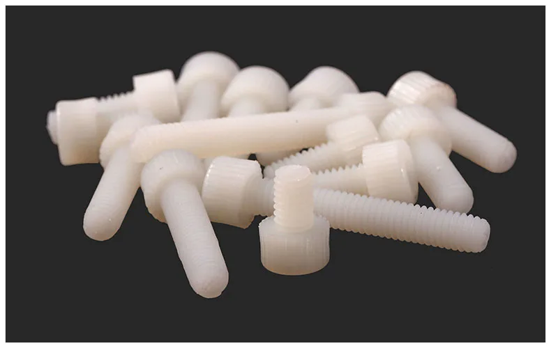 

10Pcs M3 x 25mm New L 25 White Plastic Nylon Inner Hexagon Socket Head Cap Screws Knurled Bolt Insolation High-Quality *