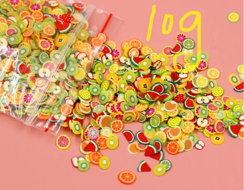 10g mix 10 г слайм фрукты Мягкая Керамика ломтик украшения для diy поставки слаймов аксессуары Подвески наполнитель дополнение игрушки для детей Дети - Цвет: 10g mix